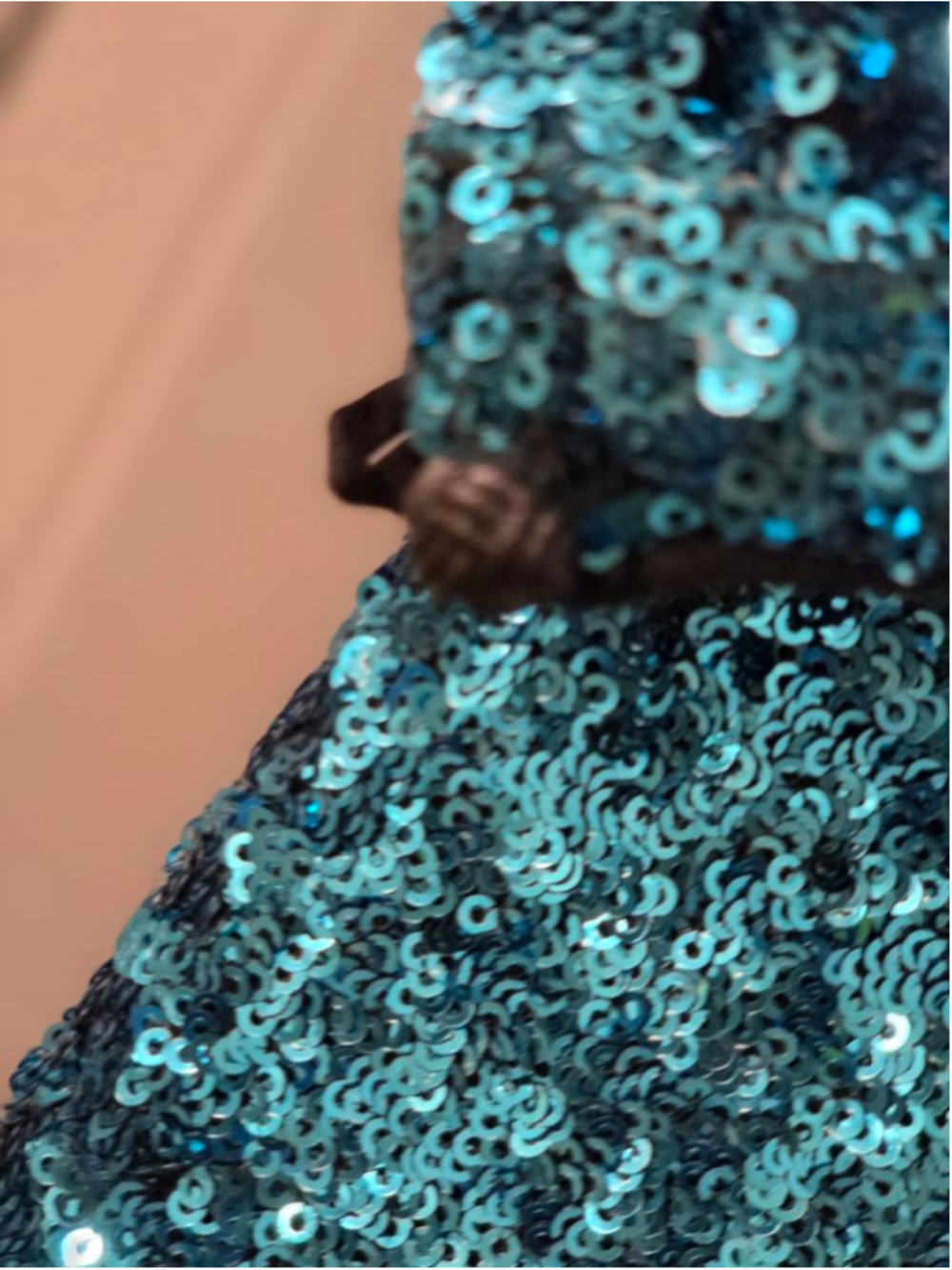 Women's Hunter Bell Teal Sequin Mini Dress Size 0 - Picture 5 of 10